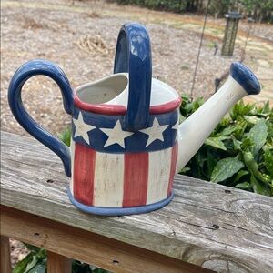 Stars and Stripes Ceramic Watering Can